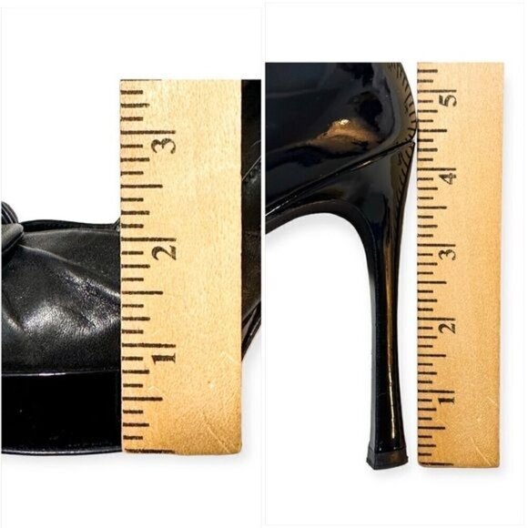 Yves Saint Laurent Palais 105 Peep Toe Pumps in Black Patent/ Leather, Size 39.5 - Picture 13 of 16